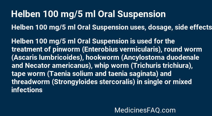 Helben 100 mg/5 ml Oral Suspension