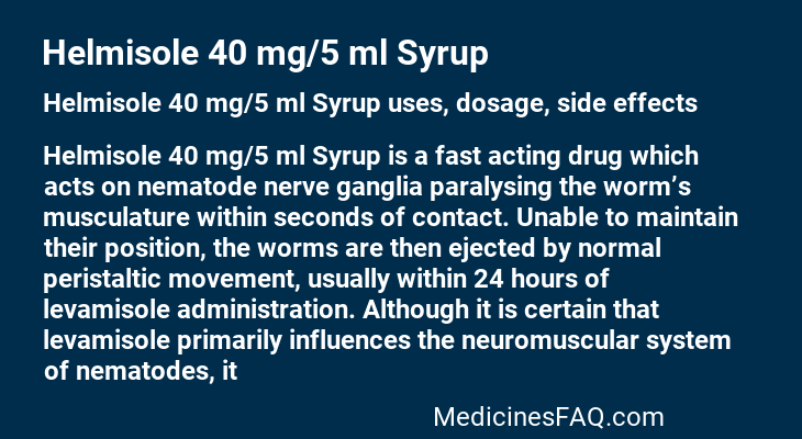 Helmisole 40 mg/5 ml Syrup