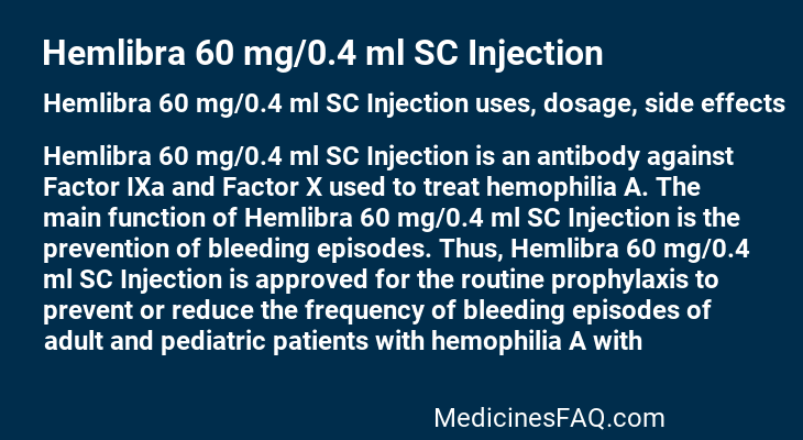 Hemlibra 60 mg/0.4 ml SC Injection