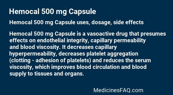 Hemocal 500 mg Capsule