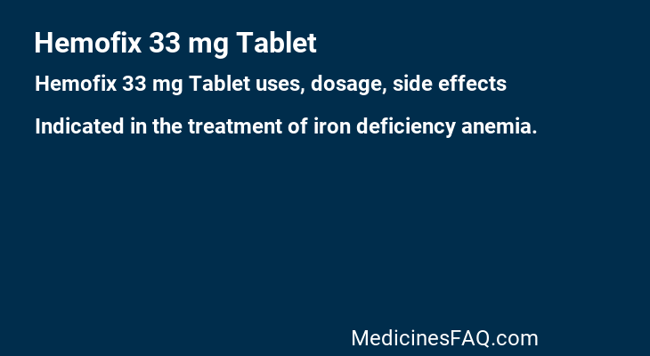 Hemofix 33 mg Tablet