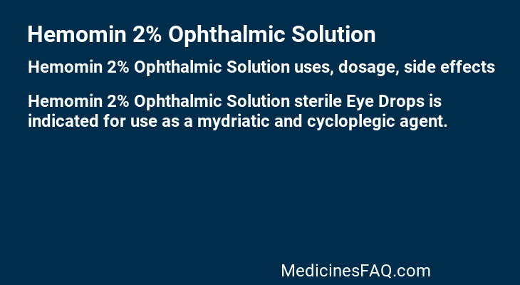 Hemomin 2% Ophthalmic Solution