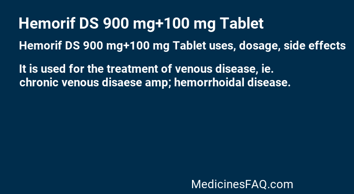 Hemorif DS 900 mg+100 mg Tablet