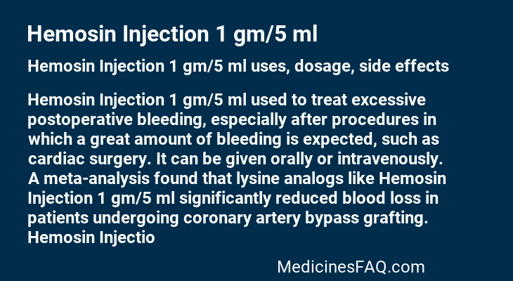 Hemosin Injection 1 gm/5 ml