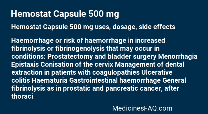 Hemostat Capsule 500 mg