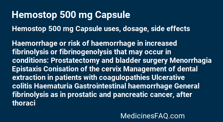 Hemostop 500 mg Capsule