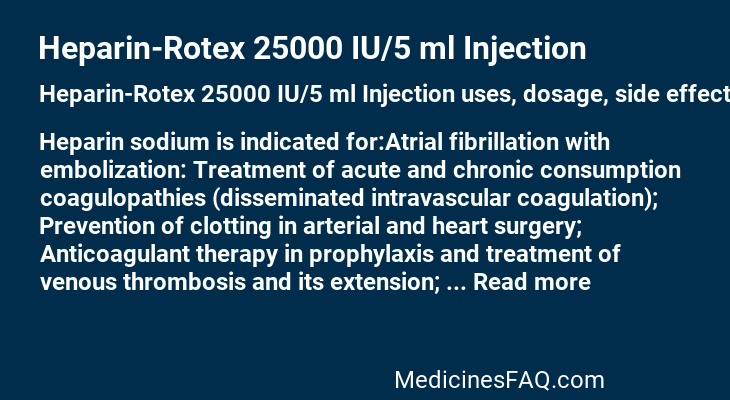 Heparin-Rotex 25000 IU/5 ml Injection