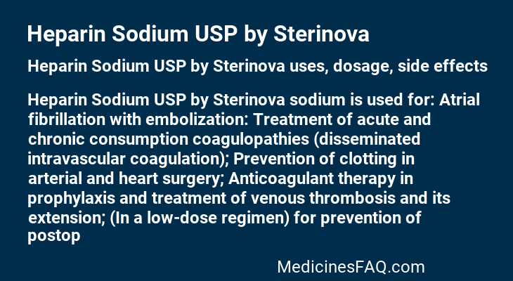 Heparin Sodium USP by Sterinova