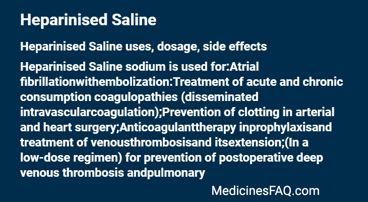 Heparinised Saline