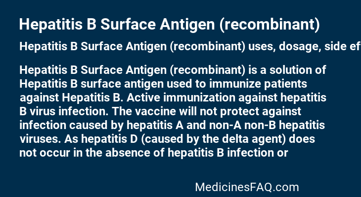 Hepatitis B Surface Antigen (recombinant)