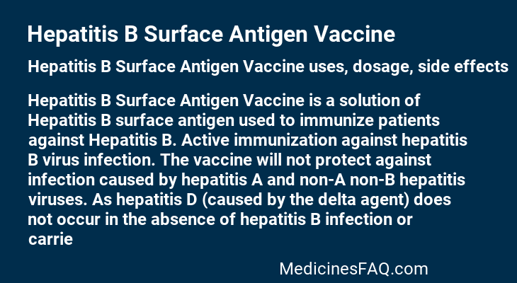 Hepatitis B Surface Antigen Vaccine