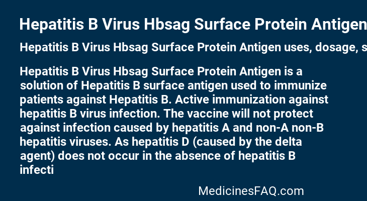 Hepatitis B Virus Hbsag Surface Protein Antigen
