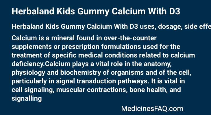 Herbaland Kids Gummy Calcium With D3