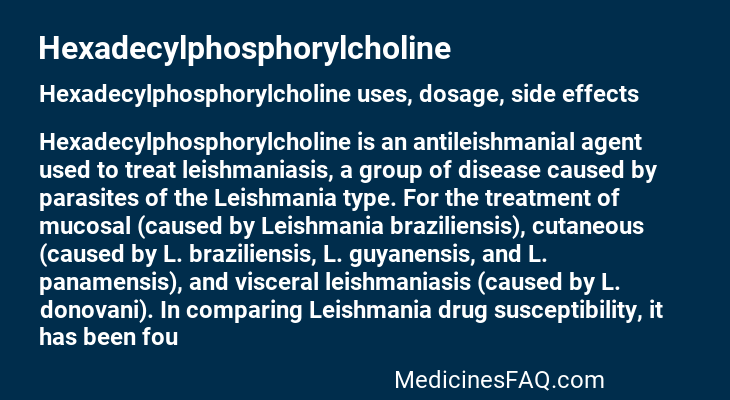 Hexadecylphosphorylcholine