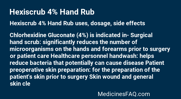 Hexiscrub 4% Hand Rub