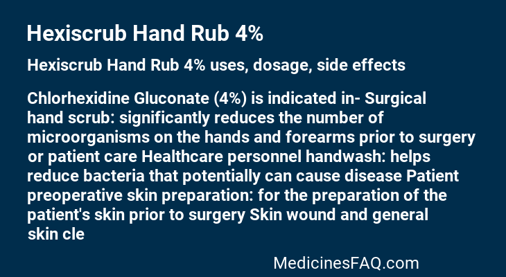 Hexiscrub Hand Rub 4%