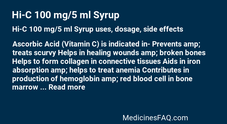 Hi-C 100 mg/5 ml Syrup