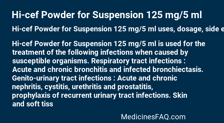 Hi-cef Powder for Suspension 125 mg/5 ml