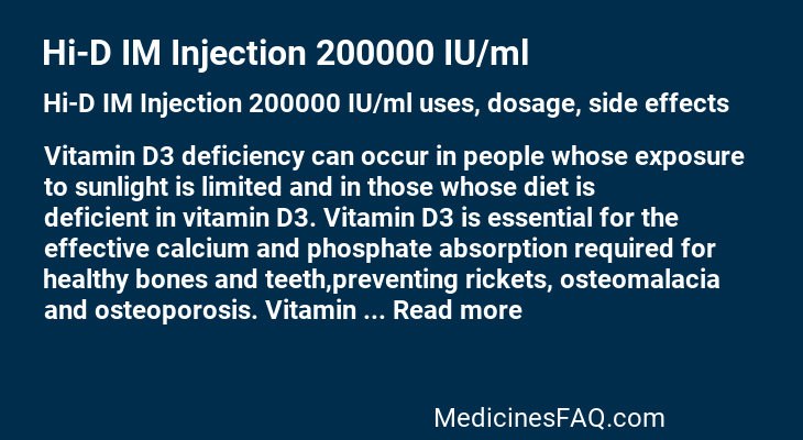 Hi-D IM Injection 200000 IU/ml