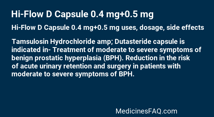 Hi-Flow D Capsule 0.4 mg+0.5 mg