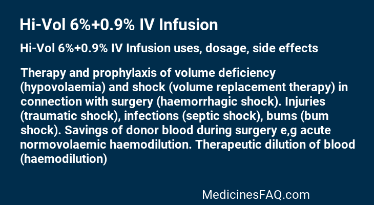 Hi-Vol 6%+0.9% IV Infusion