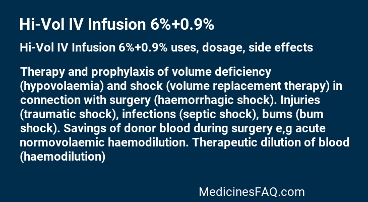 Hi-Vol IV Infusion 6%+0.9%