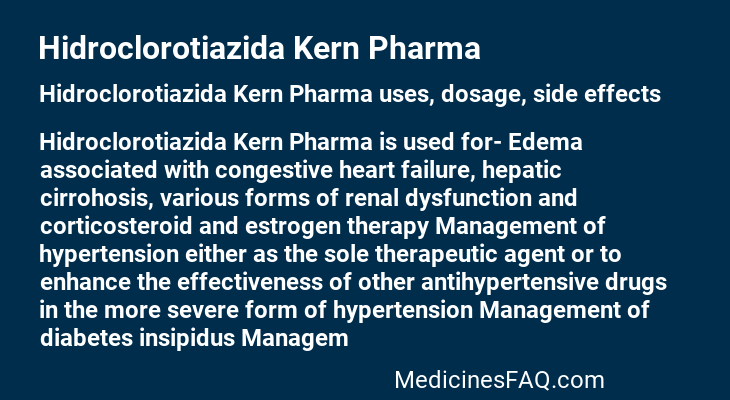Hidroclorotiazida Kern Pharma