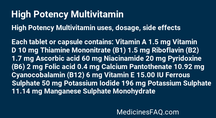 High Potency Multivitamin