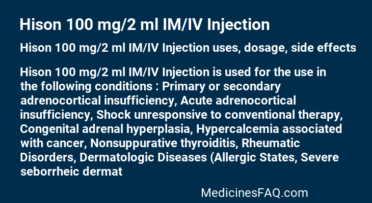 Hison 100 mg/2 ml IM/IV Injection