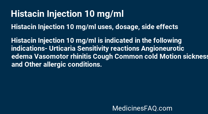 Histacin Injection 10 mg/ml