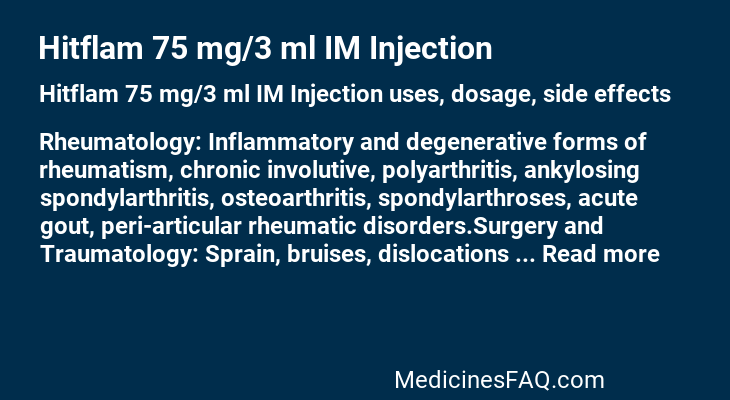 Hitflam 75 mg/3 ml IM Injection