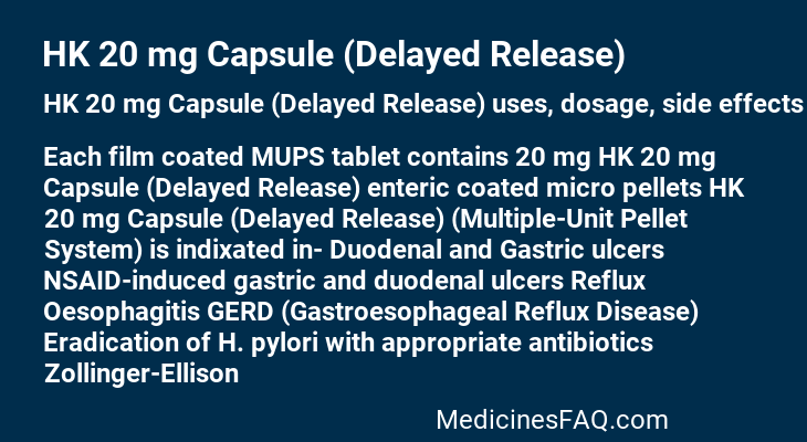 HK 20 mg Capsule (Delayed Release)