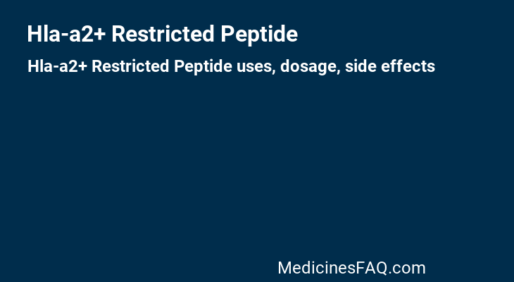 Hla-a2+ Restricted Peptide