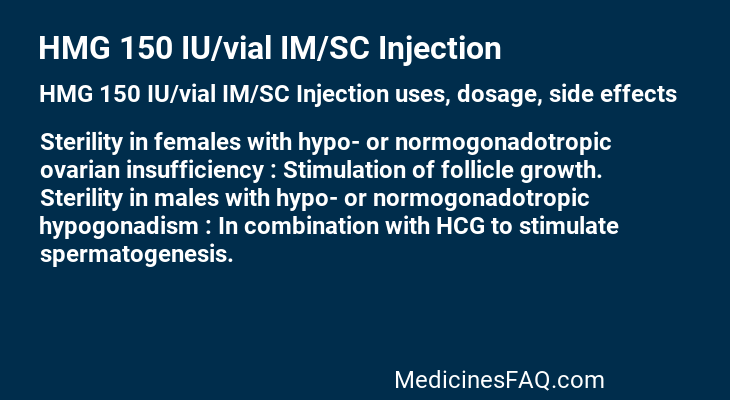 HMG 150 IU/vial IM/SC Injection