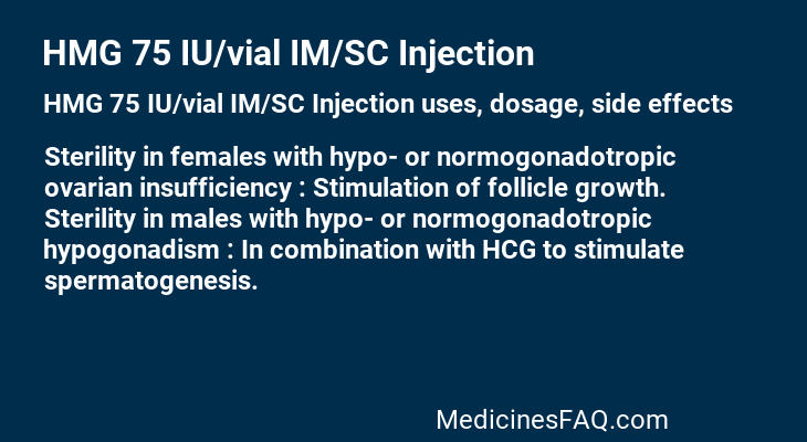 HMG 75 IU/vial IM/SC Injection