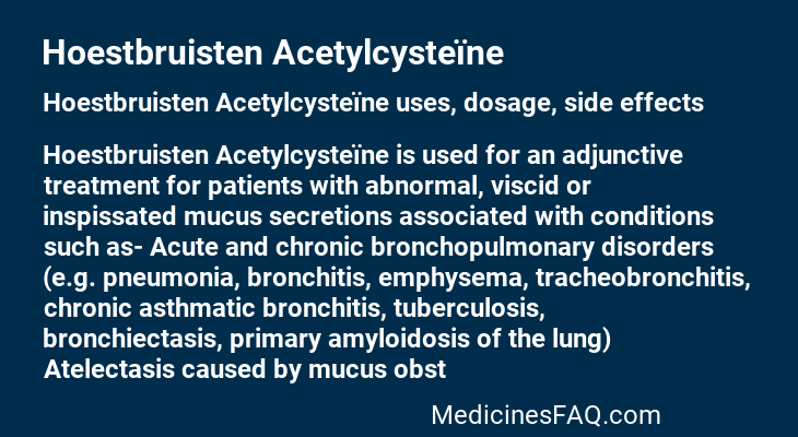 Hoestbruisten Acetylcysteïne