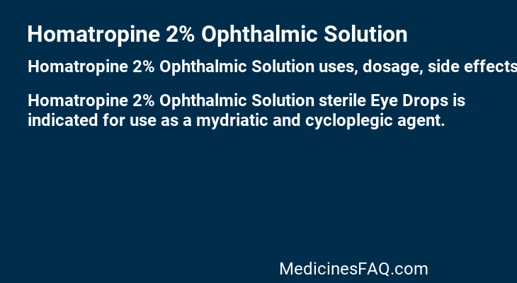 Homatropine 2% Ophthalmic Solution