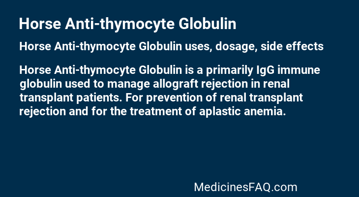 Horse Anti-thymocyte Globulin