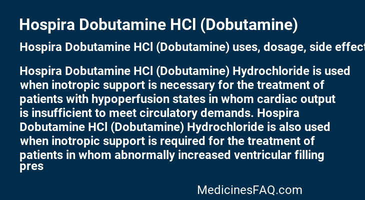 Hospira Dobutamine HCl (Dobutamine)