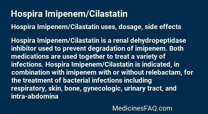 Hospira Imipenem/Cilastatin