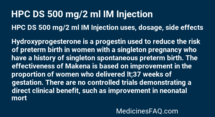 HPC DS 500 mg/2 ml IM Injection