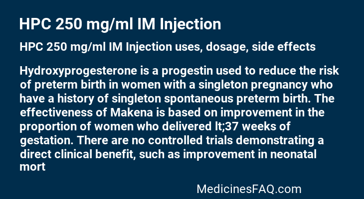 HPC 250 mg/ml IM Injection