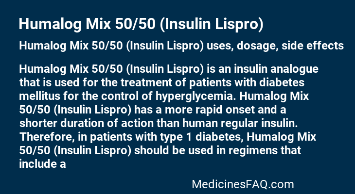 Humalog Mix 50/50 (Insulin Lispro)