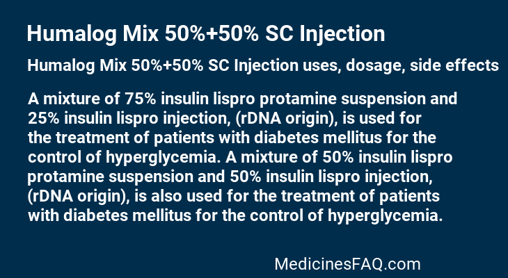 Humalog Mix 50%+50% SC Injection