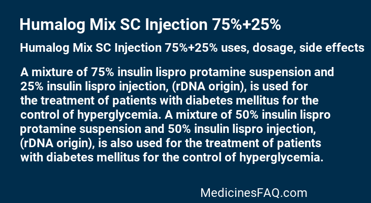 Humalog Mix SC Injection 75%+25%