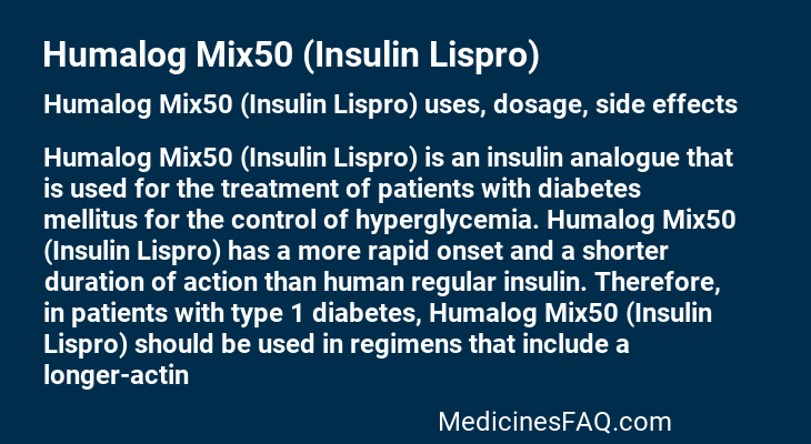 Humalog Mix50 (Insulin Lispro)