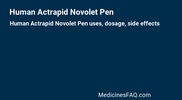 Human Actrapid Novolet Pen