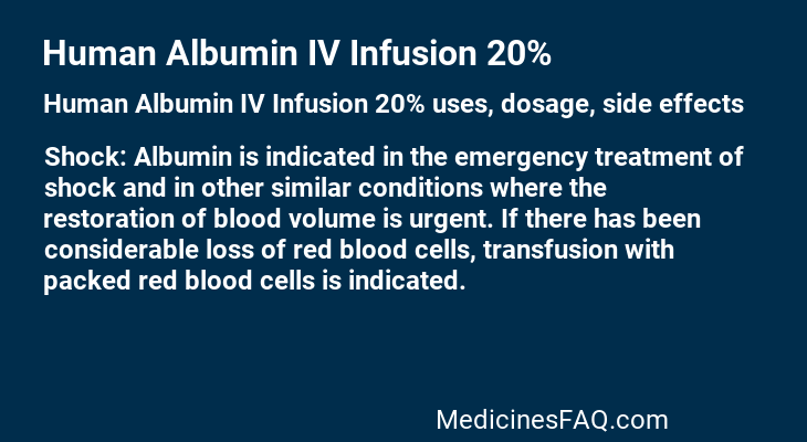 Human Albumin IV Infusion 20%