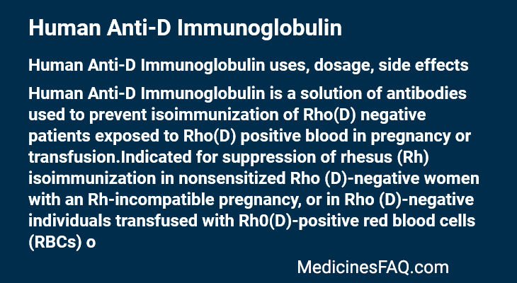 Human Anti-D Immunoglobulin