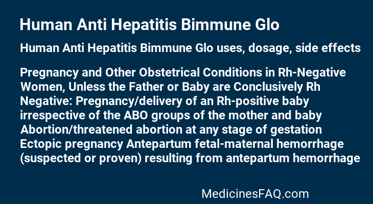Human Anti Hepatitis Bimmune Glo